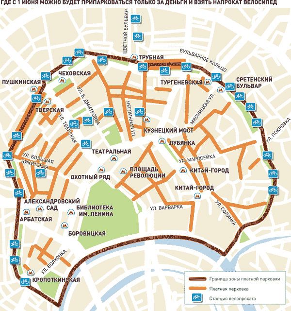 Карта района велопроката